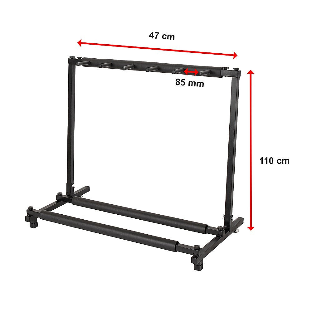 Guitar Stand 5 Holder Guitar Folding Stand Rack Band Stage Bass Acoustic Guitar V63-840371