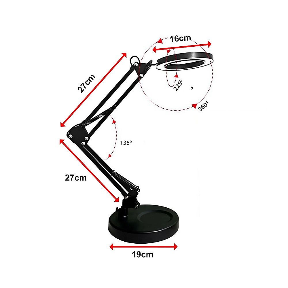 10X Magnifying Glass Desk Light Magnifier LED Lamp Reading Lamp With Base V63-840421
