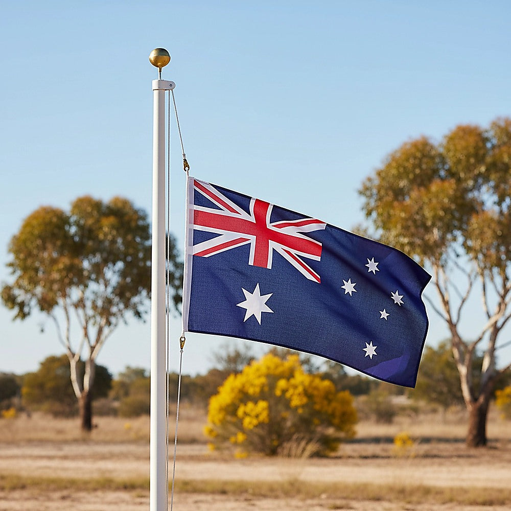 Australian Flag Heavy Duty Woven Spun Poly Australia Flag Metal Clips V63-840431
