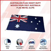 Australian Flag Heavy Duty Woven Spun Poly Australia Flag Metal Clips V63-840431