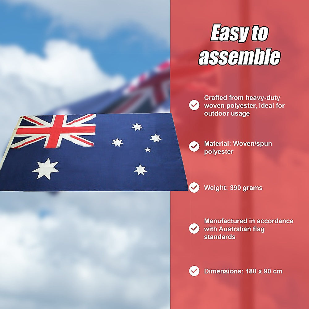 Australian Flag Heavy Duty Woven Spun Poly Australia Flag Metal Clips V63-840431