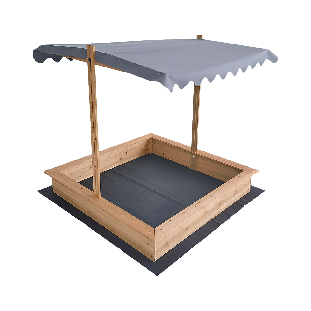 Kids Wooden Toy Sandpit with Adjustable Canopy V63-840451