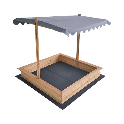 Kids Wooden Toy Sandpit with Adjustable Canopy V63-840451