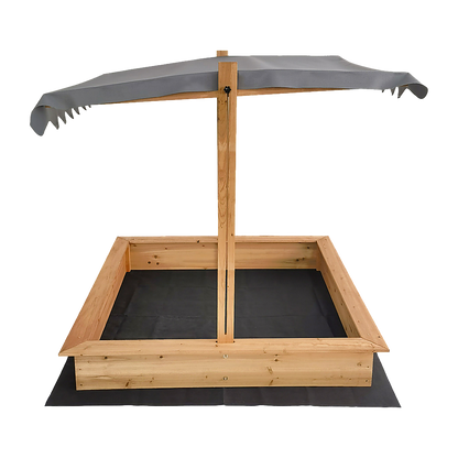 Kids Wooden Toy Sandpit with Adjustable Canopy V63-840451
