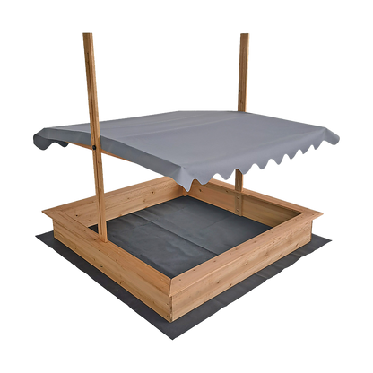Kids Wooden Toy Sandpit with Adjustable Canopy V63-840451