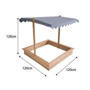 Kids Wooden Toy Sandpit with Adjustable Canopy V63-840451