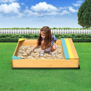 Wooden Kids Backyard Sandbox Children Outdoor Play Toy Sandpit V63-840471