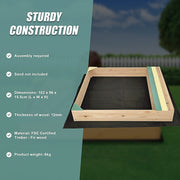 Wooden Kids Backyard Sandbox Children Outdoor Play Toy Sandpit V63-840471