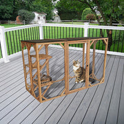 180cm Large Cat Enclosure Wooden Outdoor Cage with 3 Platforms V63-840481