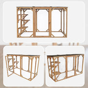 180cm Large Cat Enclosure Wooden Outdoor Cage with 3 Platforms V63-840481