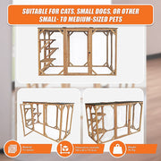 180cm Large Cat Enclosure Wooden Outdoor Cage with 3 Platforms V63-840481