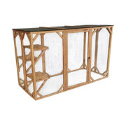 180cm Large Cat Enclosure Wooden Outdoor Cage with 3 Platforms V63-840481