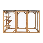 180cm Large Cat Enclosure Wooden Outdoor Cage with 3 Platforms V63-840481