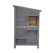 Cat House Weatherproof 2-Story Indoor Outdoor Wooden Shelter Bitumen Roof