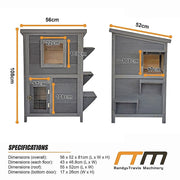 Cat House Weatherproof 2-Story Indoor Outdoor Wooden Shelter Bitumen Roof