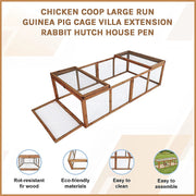 Chicken coop LARGE Run Guinea Pig Cage Villa Extension Rabbit hutch house pen V63-840511