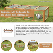 Chicken coop LARGE Run Guinea Pig Cage Villa Extension Rabbit hutch house pen V63-840511