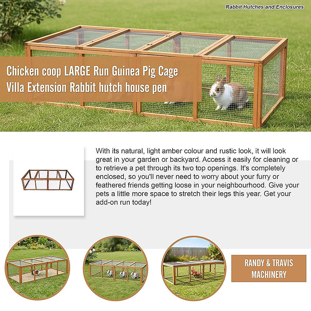 Chicken coop LARGE Run Guinea Pig Cage Villa Extension Rabbit hutch house pen V63-840511