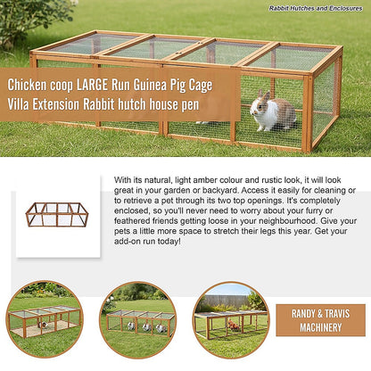 Chicken coop LARGE Run Guinea Pig Cage Villa Extension Rabbit hutch house pen V63-840511
