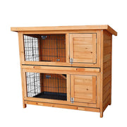 Large Rabbit Hutch with BASE Chicken Coop 2 Storey Guinea Pig Pet Cage House V63-840521