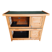 Large Rabbit Hutch with BASE Chicken Coop 2 Storey Guinea Pig Pet Cage House V63-840521