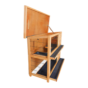 Large Rabbit Hutch with BASE Chicken Coop 2 Storey Guinea Pig Pet Cage House V63-840521