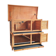 Large Rabbit Hutch with BASE Chicken Coop 2 Storey Guinea Pig Pet Cage House V63-840521