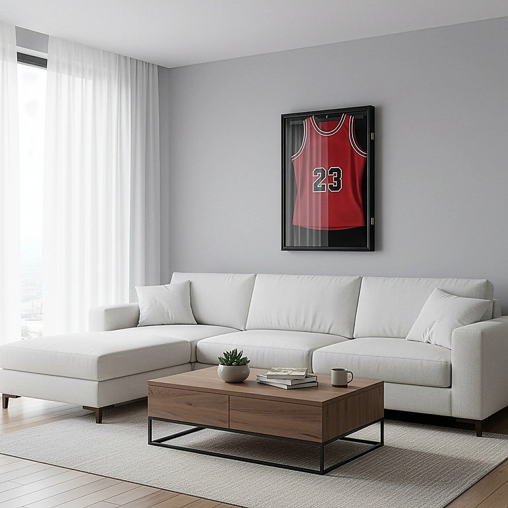 Wall Mounted Lockable Jersey Display Case 80cm Sports Memorabilia Storage Box For Football And Basketball V63-840541