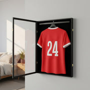Wall Mounted Lockable Jersey Display Case 80cm Sports Memorabilia Storage Box For Football And Basketball V63-840541