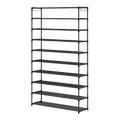 10-Tier Metal Shoe Rack Black - Large 50-Pair Shoe Storage Organiser Shelf V63-840551