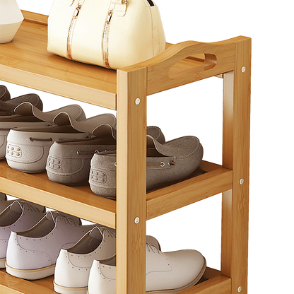6 Layers Natural Wood Bamboo Shelf Entryway Storage Shoe Rack Home Furniture V63-840561