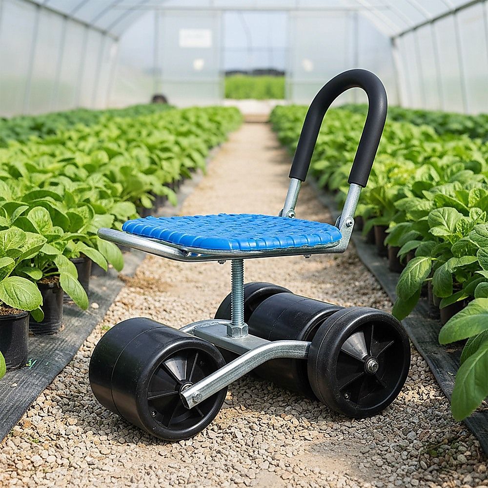 Gardening Seat Portable Height Adjustable Folding Stool With Kneeling Pad For Comfortable Garden Work V63-840571