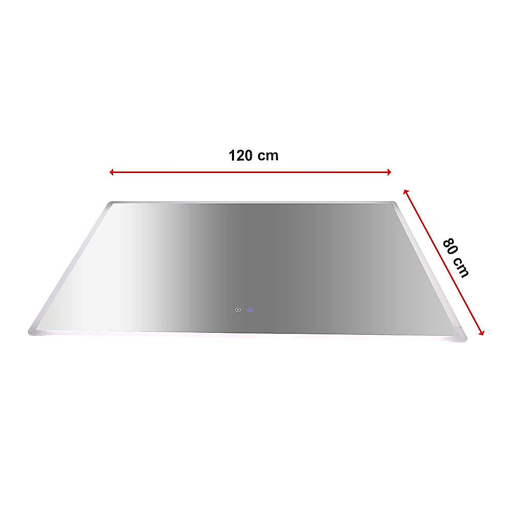 Rectangular Mirror LED Anti-Fog Illuminated Bathroom Living Room - 120x80cm V63-840621