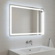 Rectangular Mirror LED Anti-Fog Illuminated Bathroom Living Room - 120x80cm V63-840621