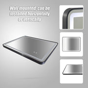 Rectangular Mirror LED Anti-Fog Illuminated Bathroom Living Room - 90x70cm V63-840631