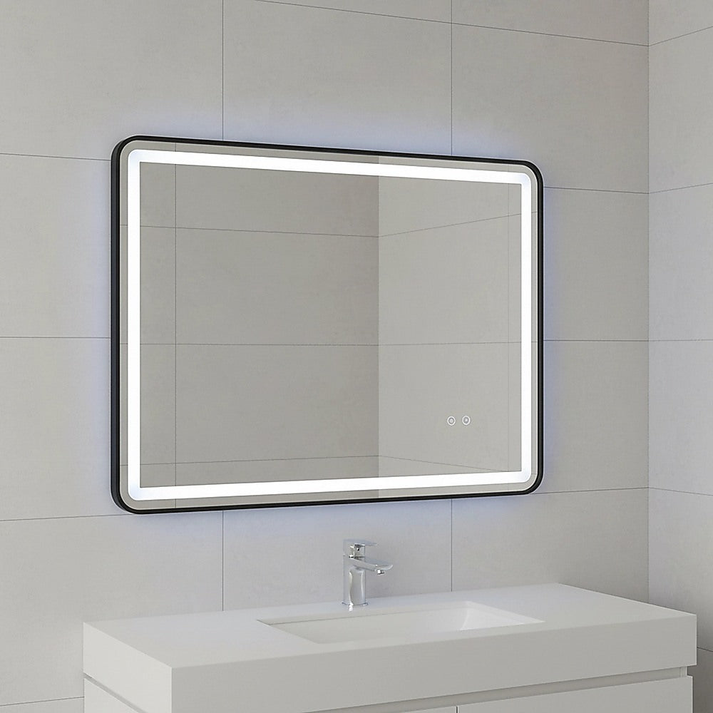 Rectangular Mirror LED Anti-Fog Illuminated Bathroom Living Room - 90x70cm V63-840631