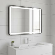 Rectangular Mirror LED Anti-Fog Illuminated Bathroom Living Room - 90x70cm V63-840631