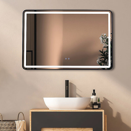 Rectangular Mirror LED Anti-Fog Illuminated Bathroom Living Room V63-840661