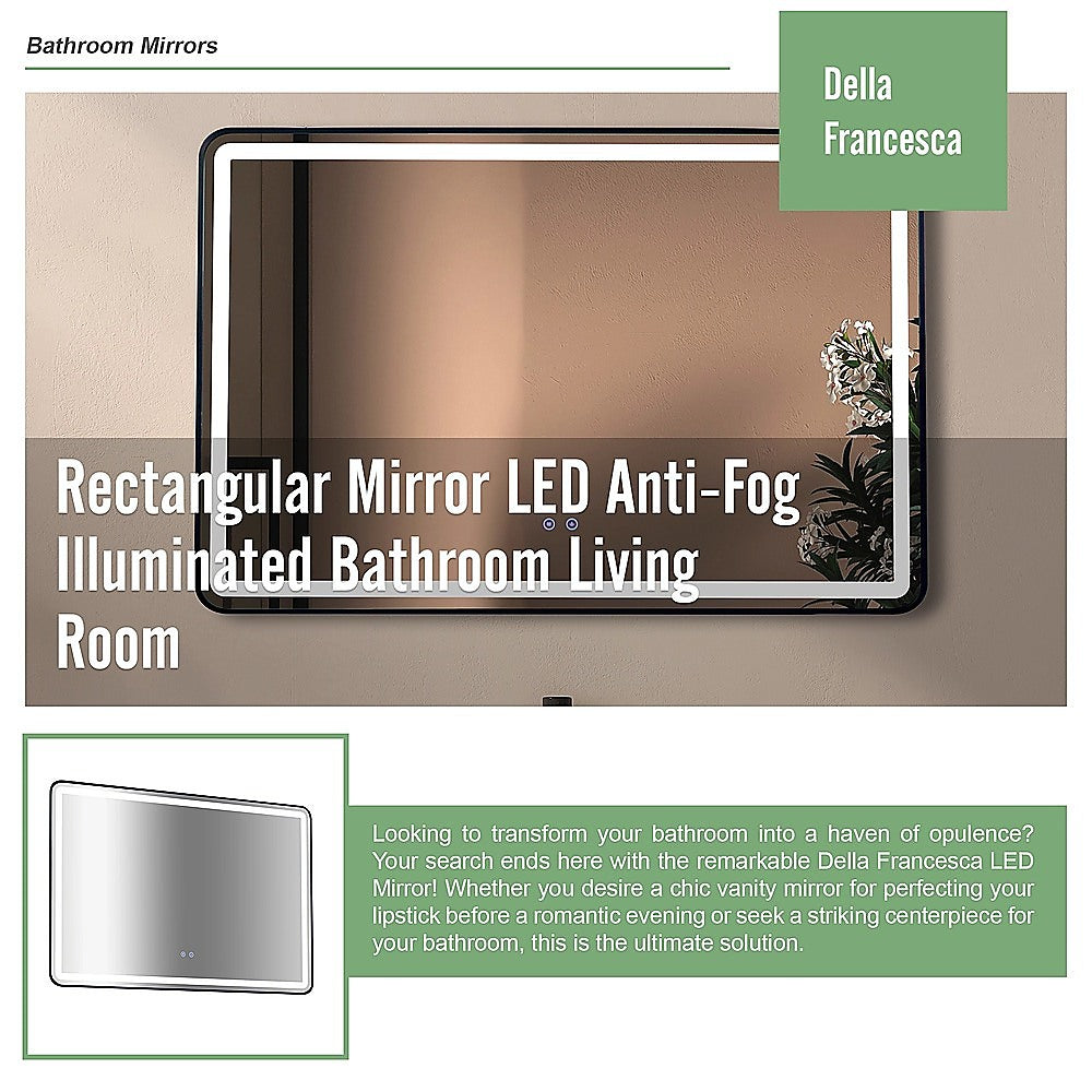 Rectangular Mirror LED Anti-Fog Illuminated Bathroom Living Room V63-840661