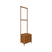 42x165cm Dark Wood Wooden Hall Stand Floor Coat Rack with Drawer Modern Minimalist V63-840691