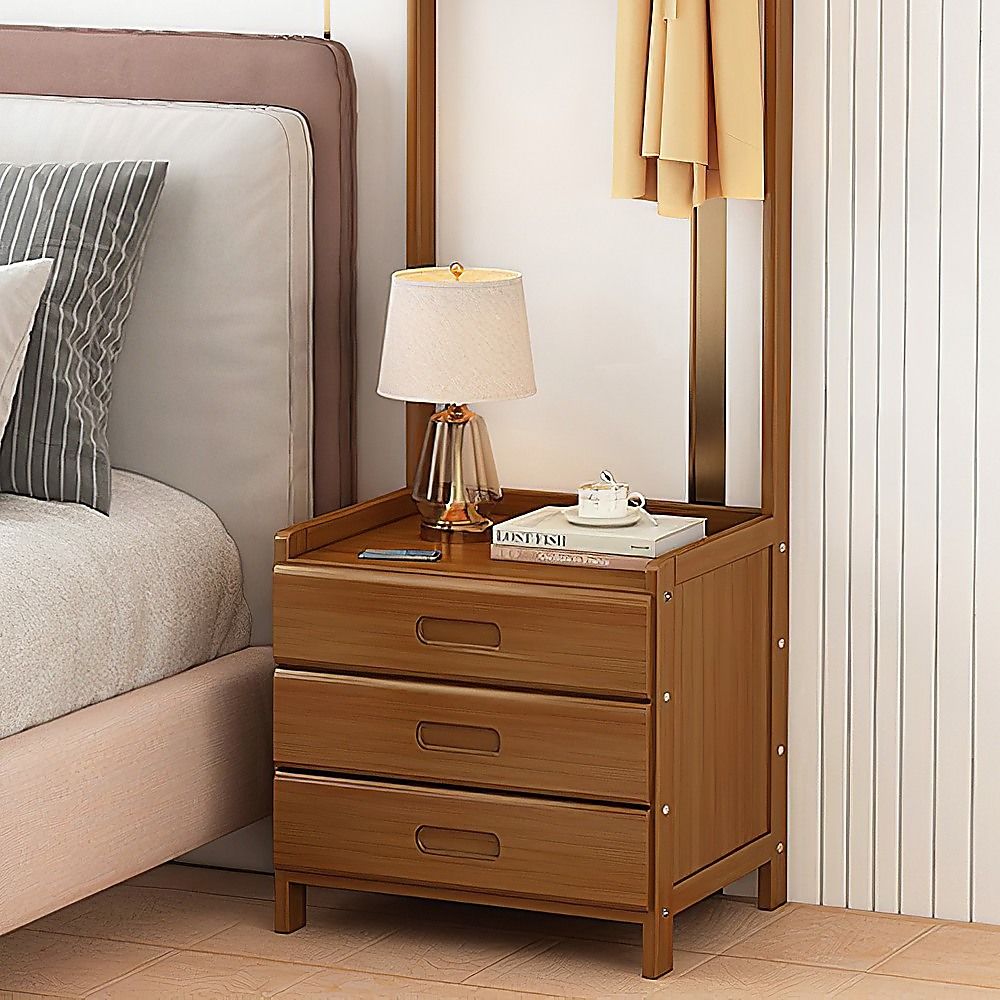 42x165cm Dark Wood Wooden Hall Stand Floor Coat Rack with Drawer Modern Minimalist V63-840691