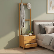 Wooden Hall Stand Floor Coat Rack with Drawer Modern Minimalist Style V63-840701