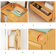 Wooden Hall Stand Floor Coat Rack with Drawer Modern Minimalist Style V63-840701