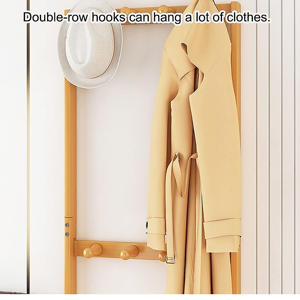 Wooden Hall Stand Floor Coat Rack with Drawer Modern Minimalist Style V63-840701