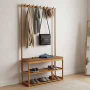 97x168cm Hallway Bench Coat Rack Stand Multifunctional Hall Shelf Entryway V63-840711