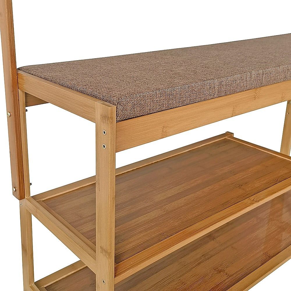 97x168cm Hallway Bench Coat Rack Stand Multifunctional Hall Shelf Entryway V63-840711