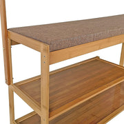 97x168cm Hallway Bench Coat Rack Stand Multifunctional Hall Shelf Entryway V63-840711