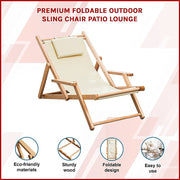 Premium Foldable Outdoor Sling Chair Patio Lounge V63-840761