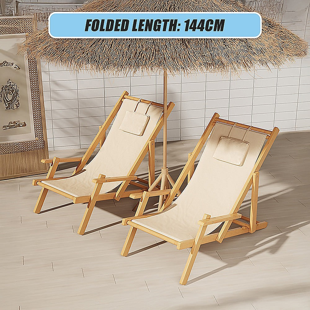 Premium Foldable Outdoor Sling Chair Patio Lounge V63-840761