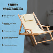 Premium Foldable Outdoor Sling Chair Patio Lounge V63-840761